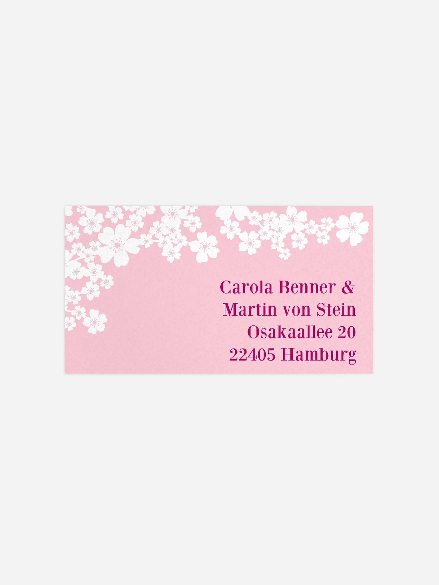 Empfängeraufkleber Hochzeit Kirschblüten