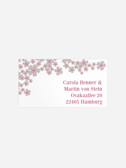 Empfängeraufkleber Hochzeit Kirschblüten