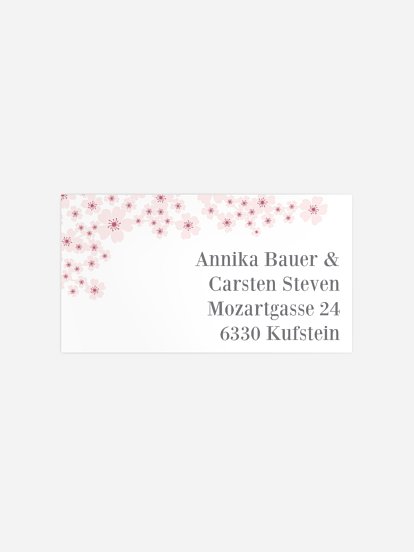 Empfängeraufkleber Party Kirschblüten