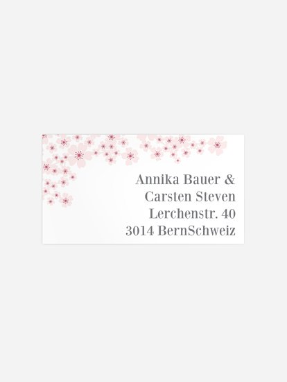 Empfängeraufkleber Party Kirschblüten