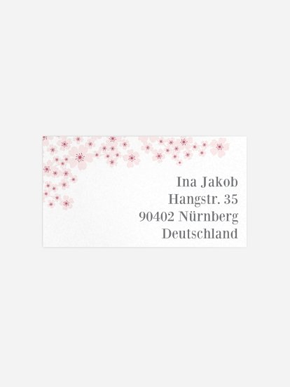 Empfängeraufkleber Party Kirschblüten