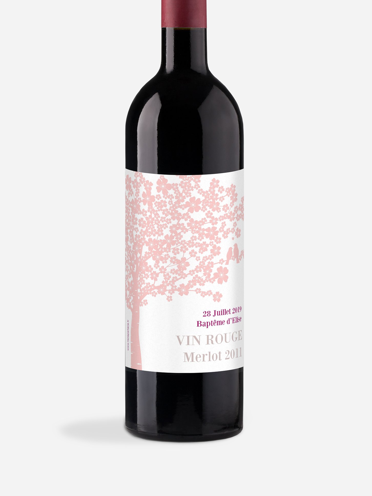 Étiquette pour bouteille Fleurs de cerisier