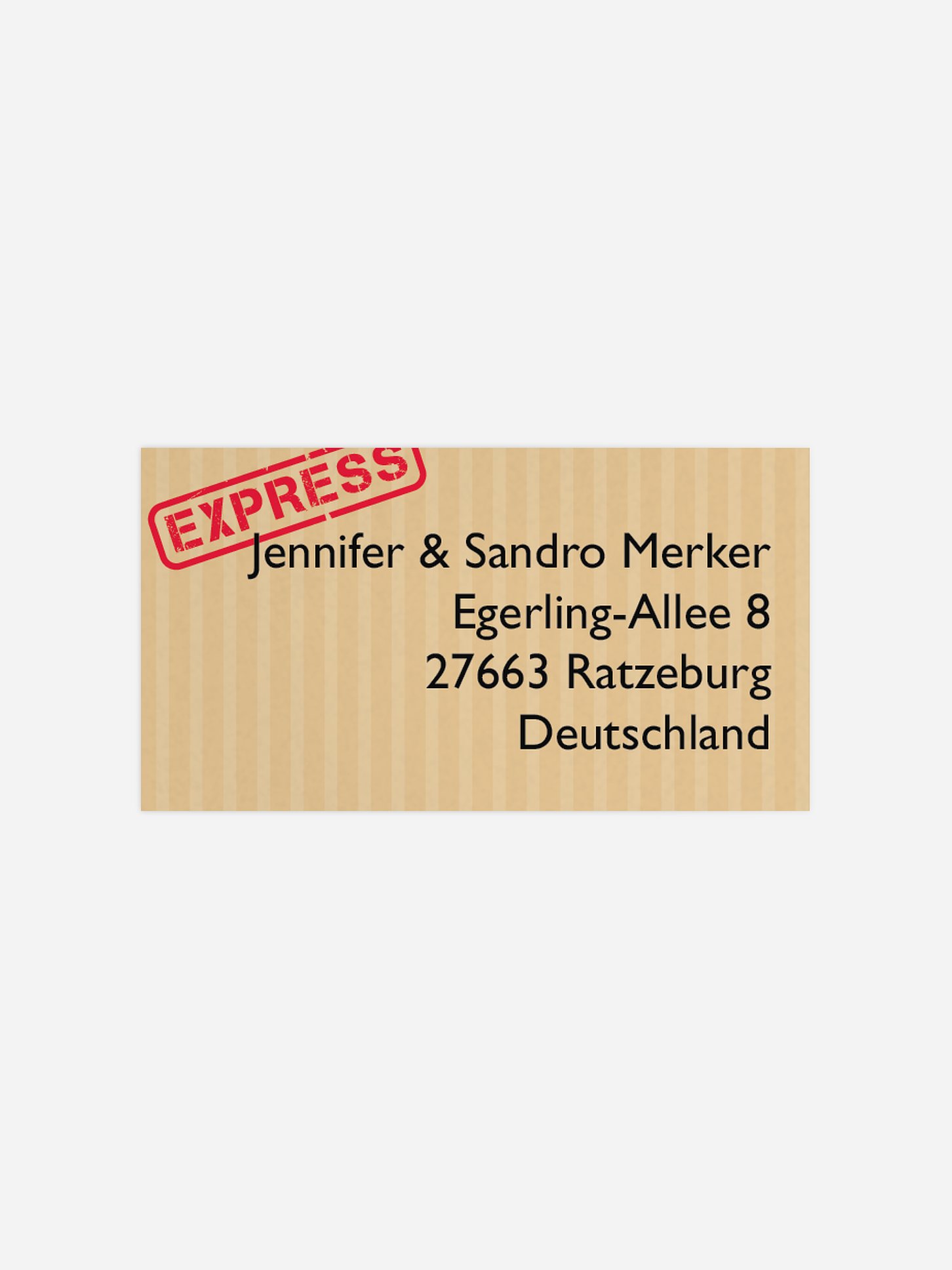Empfängeraufkleber Umzug Umzugskarton