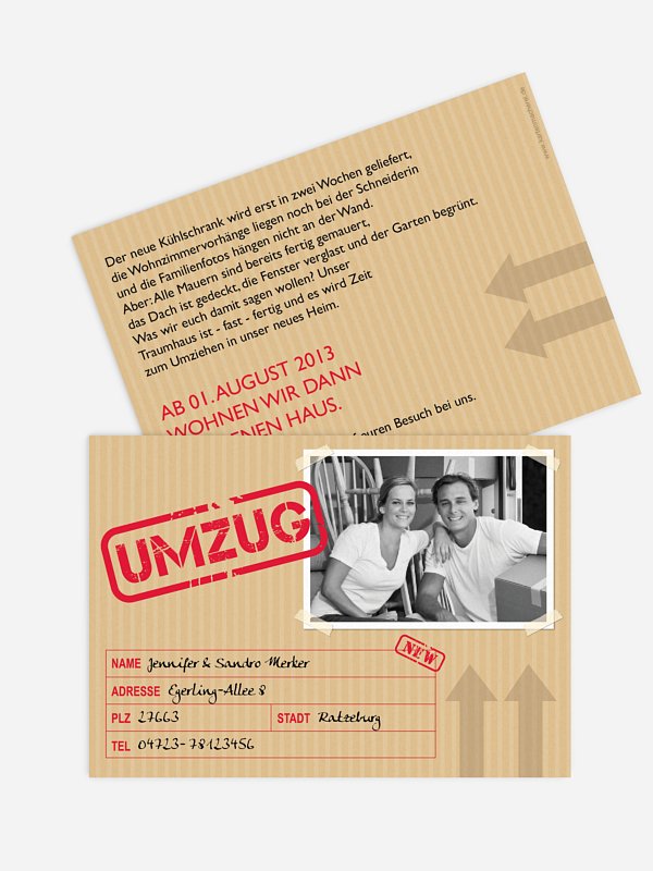 Umzugskarte Umzugskarton