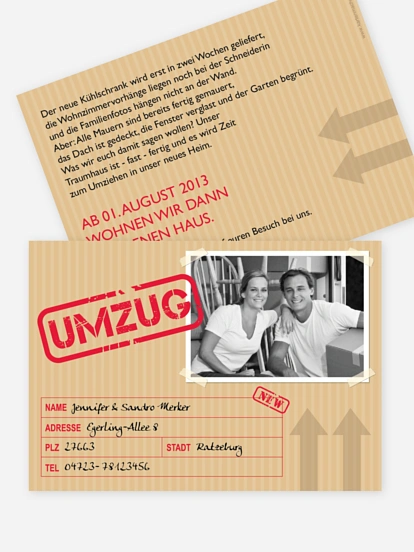 Umzugskarte Umzugskarton