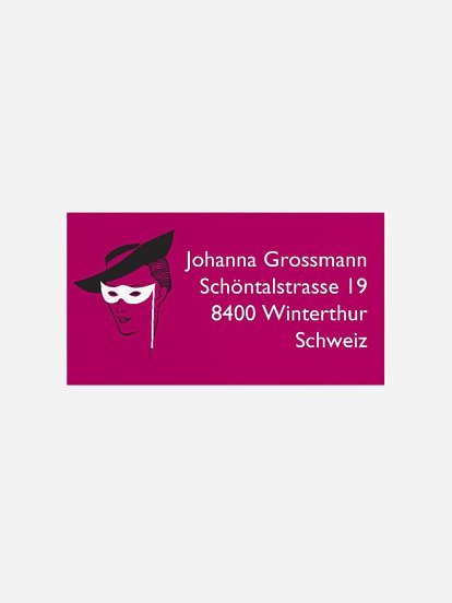 Empfängeraufkleber Party Maskenball