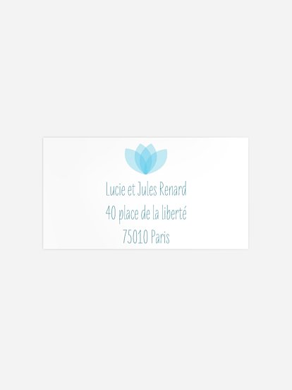 Étiquette destinataire baptême Nénuphar