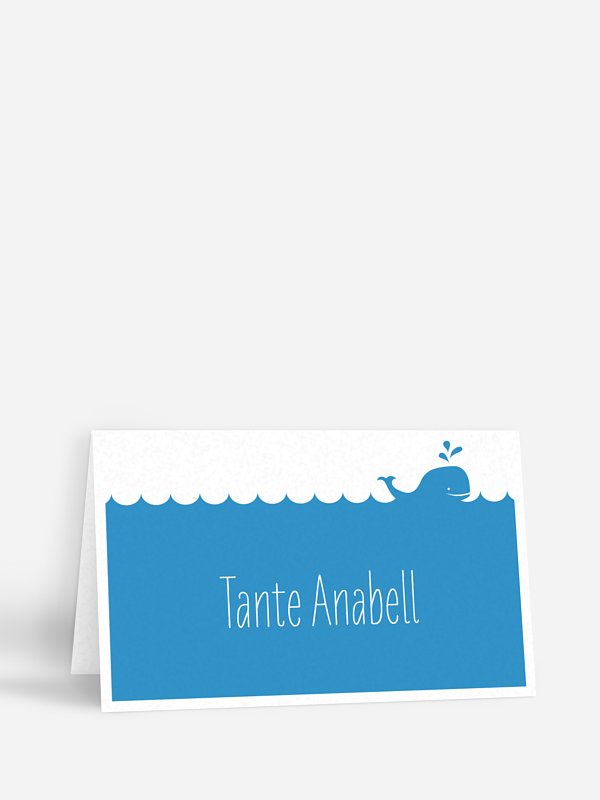 Tischkarte Taufe Wellentanz