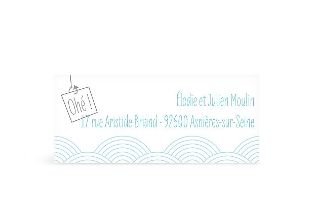 Étiquette expéditeur baptême Sur les flots