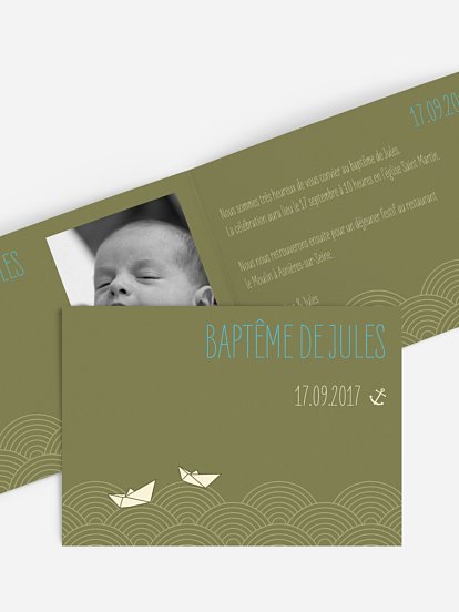 Faire-part baptême Sur les flots