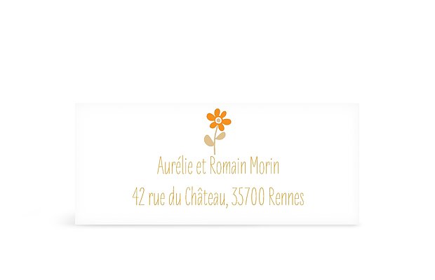 Étiquette expéditeur baptême Allée fleurie