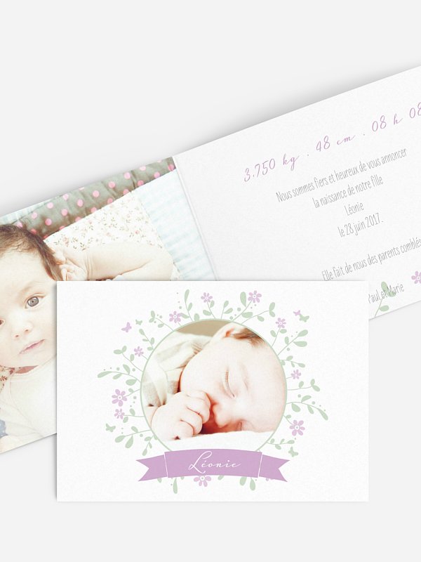 Faire-part naissance Allée fleurie