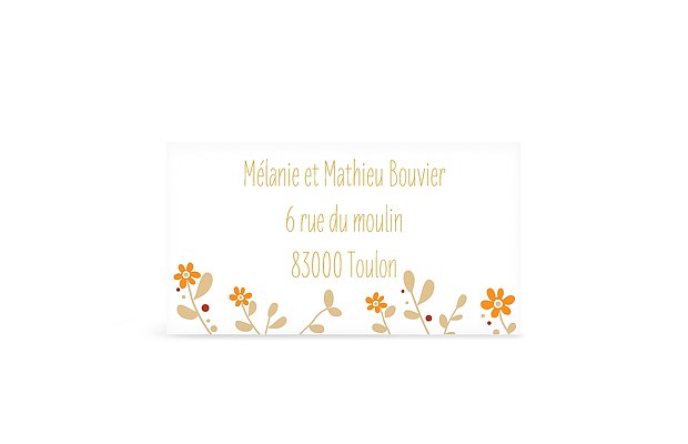 Étiquette destinataire baptême Allée fleurie