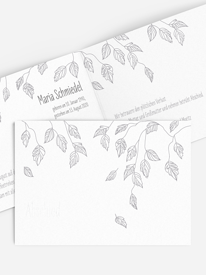 Trauerkarte Blätterregen