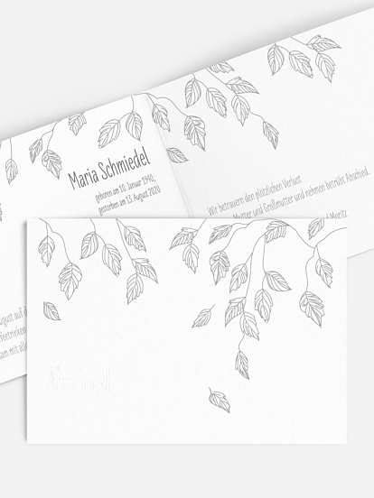 Trauerkarte Blätterregen