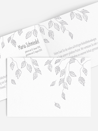 Trauerdanksagung Blätterregen