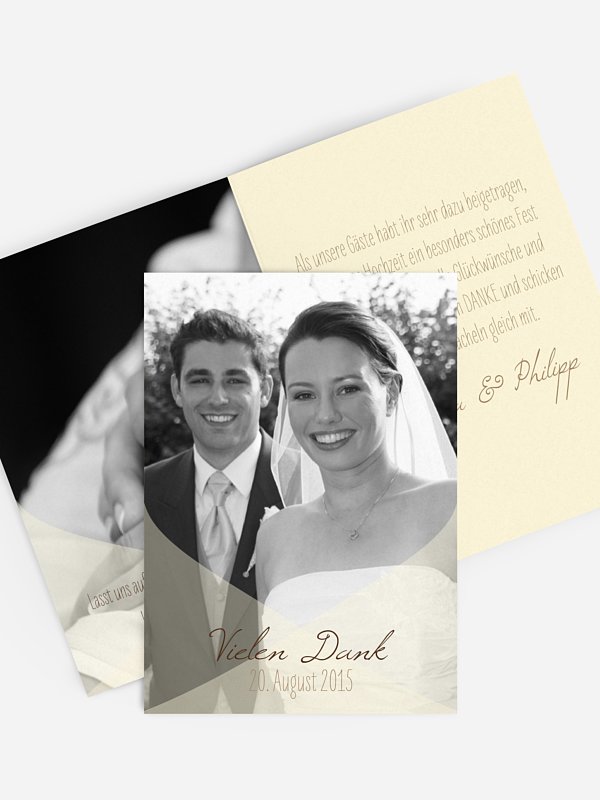 Dankeskarte Hochzeit Seidentuch