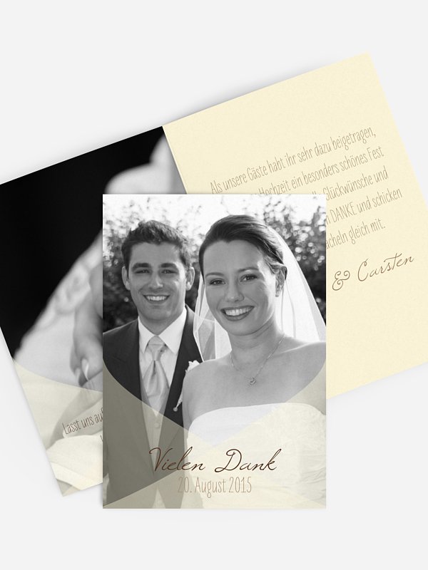 Dankeskarte Hochzeit Seidentuch