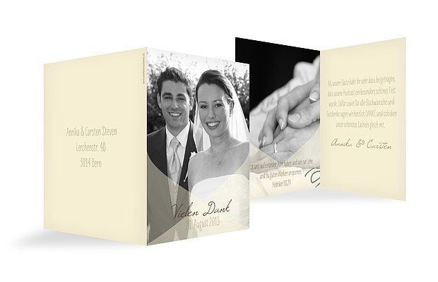 Dankeskarte Hochzeit Seidentuch