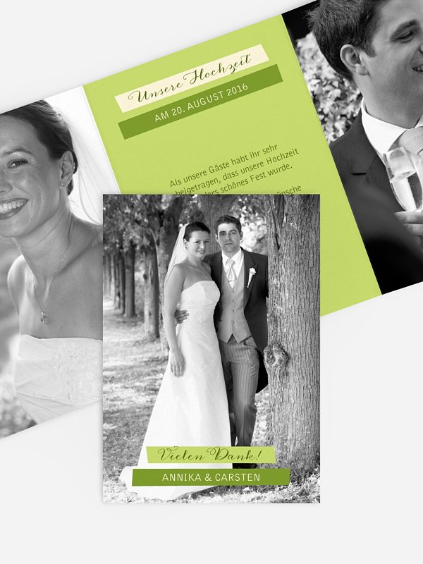 Dankeskarte Hochzeit Bildlich