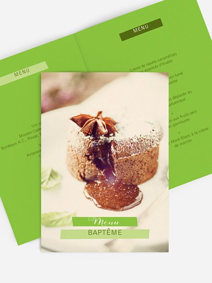 Menu baptême En image