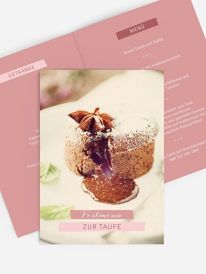 Menükarte Taufe Bildlich