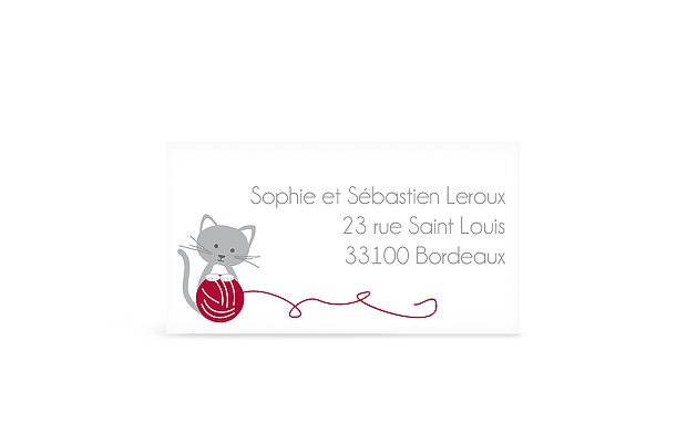 Étiquette destinataire naissance Chat et souris