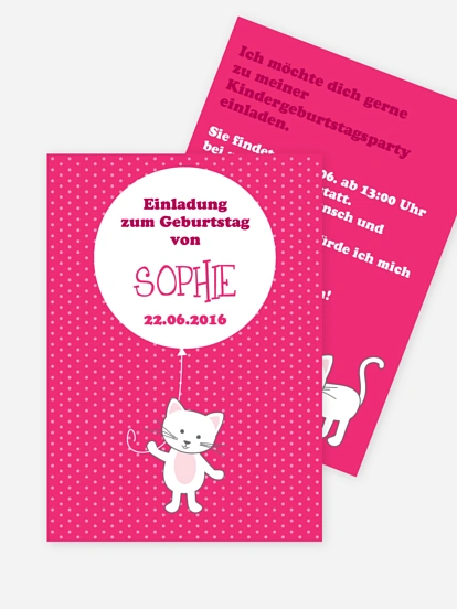 Kindergeburtstagseinladung Miezekatze