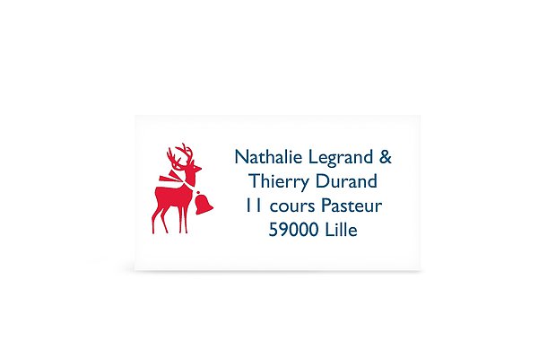Étiquette destinataire voeux Renne
