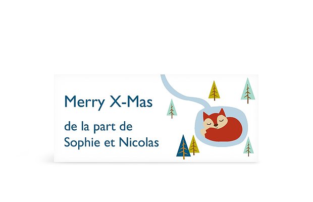 Étiquette cadeau Noël Renard