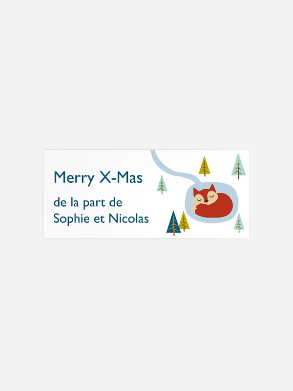 Étiquette cadeau Noël Renard