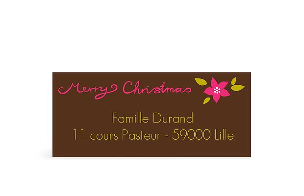 Étiquette expéditeur voeux Merry Christmas