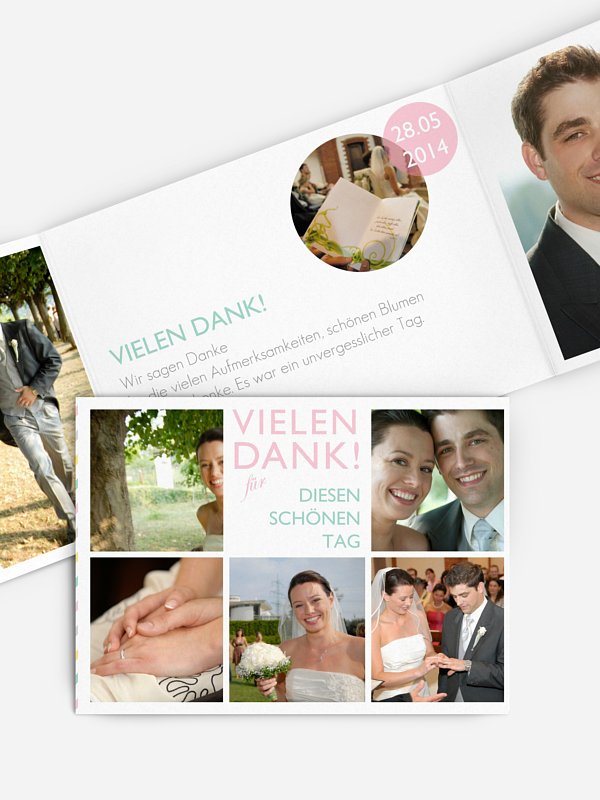 Dankeskarte Hochzeit Punktlandung