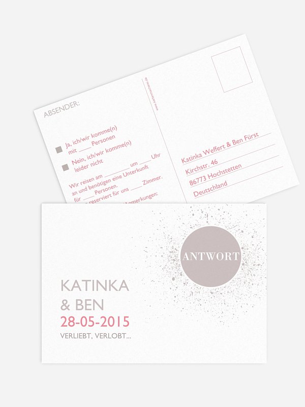Antwortkarte Hochzeit Prickelnd