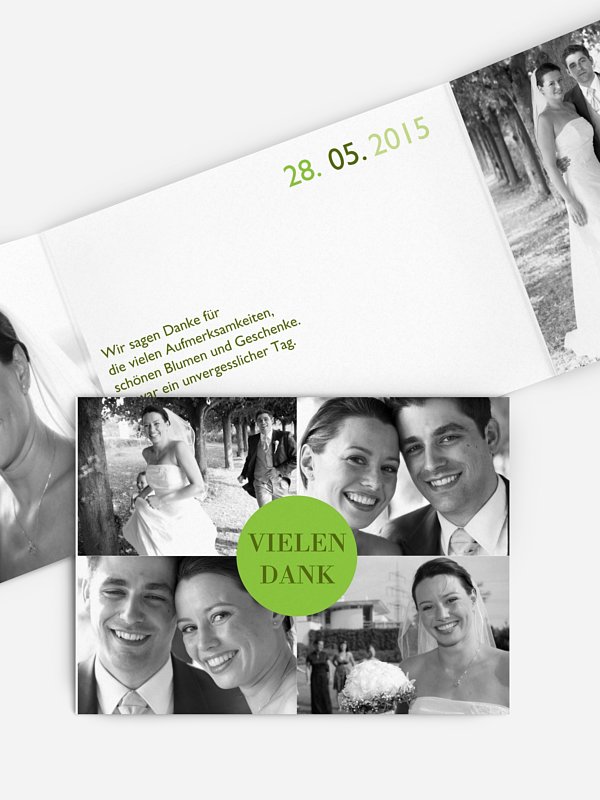 Dankeskarte Hochzeit Prickelnd