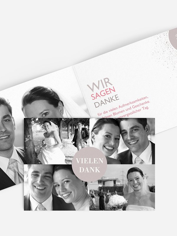 Dankeskarte Hochzeit Prickelnd