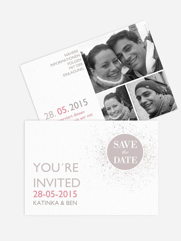 Save-the-Date Karte Prickelnd