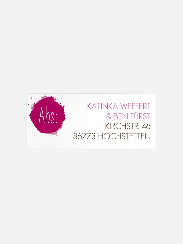 Absenderaufkleber Hochzeit Aquarell
