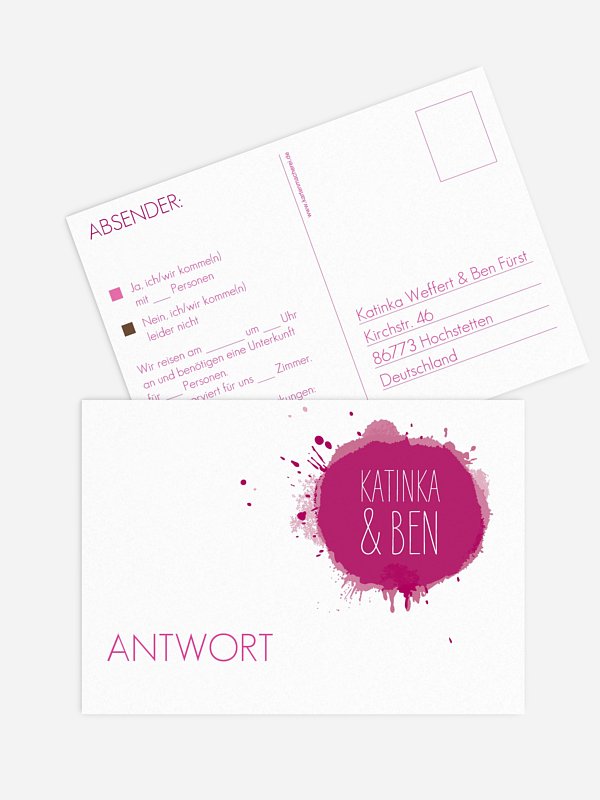Antwortkarte Hochzeit Aquarell