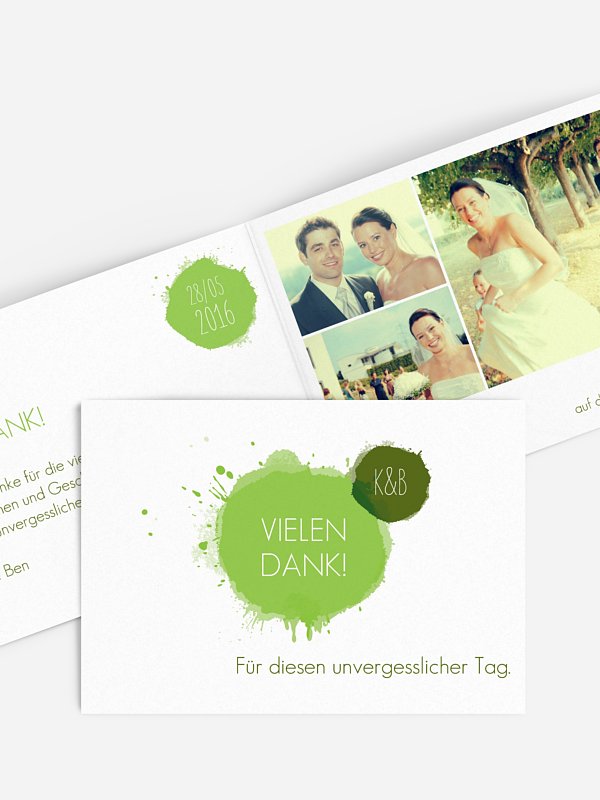 Dankeskarte Hochzeit Aquarell