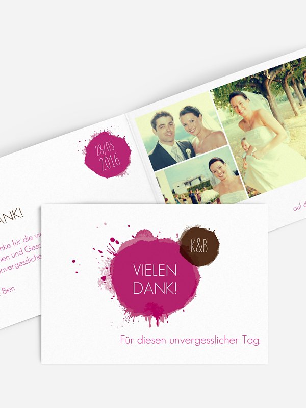 Dankeskarte Hochzeit Aquarell