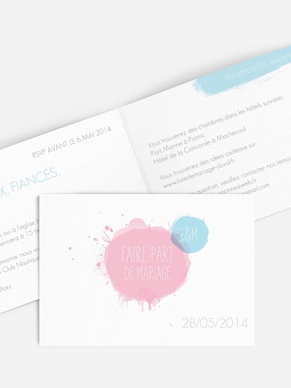 Faire-part mariage Aquarelle