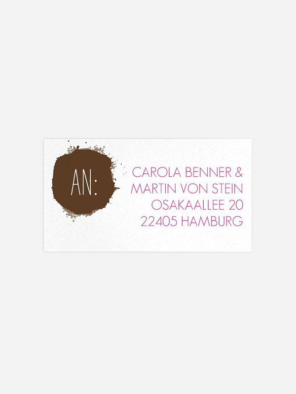 Empfängeraufkleber Hochzeit Aquarell