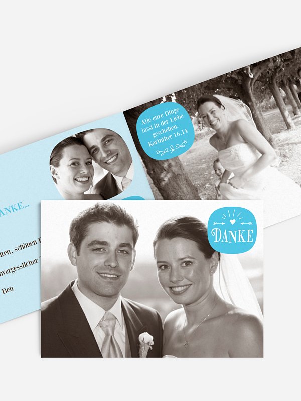 Dankeskarte Hochzeit Vintage Love