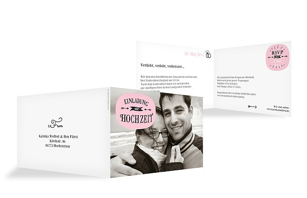 Hochzeitseinladung Vintage Love