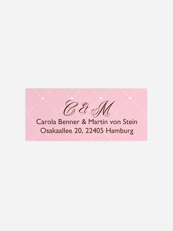 Absenderaufkleber Hochzeit Funkelnd
