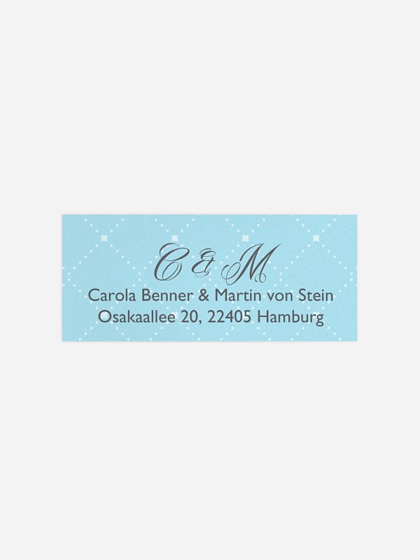 Absenderaufkleber Hochzeit Funkelnd