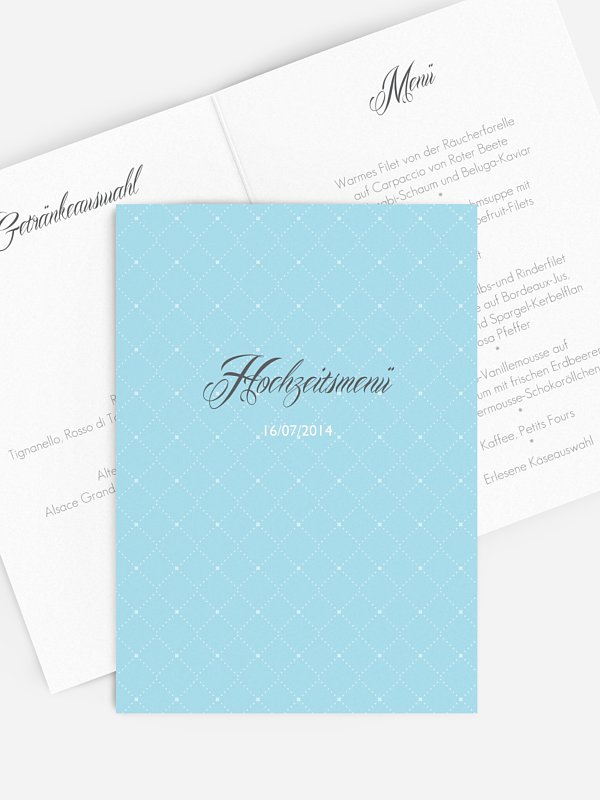Menükarte Hochzeit Funkelnd