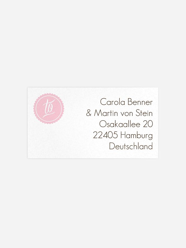 Empfängeraufkleber Hochzeit Funkelnd