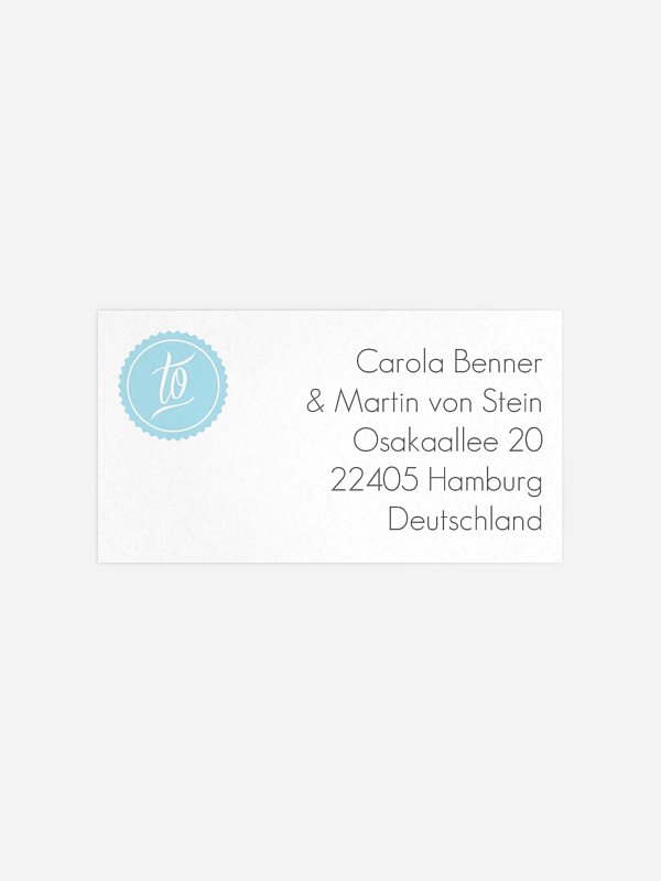 Empfängeraufkleber Hochzeit Funkelnd